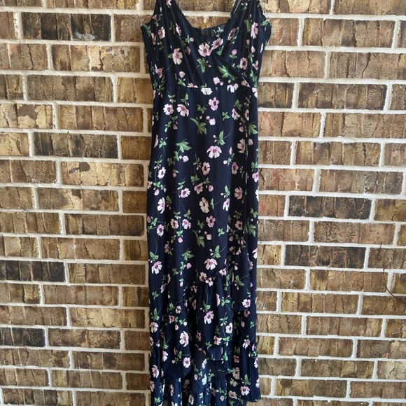 Lulu's Navy Floral High Low Dress - Picture 6 of 10